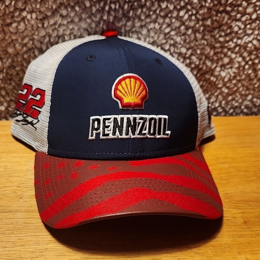 New Era 9Forty Nascar Joey Logano Pennzoil Trucker Snapback Hat - New